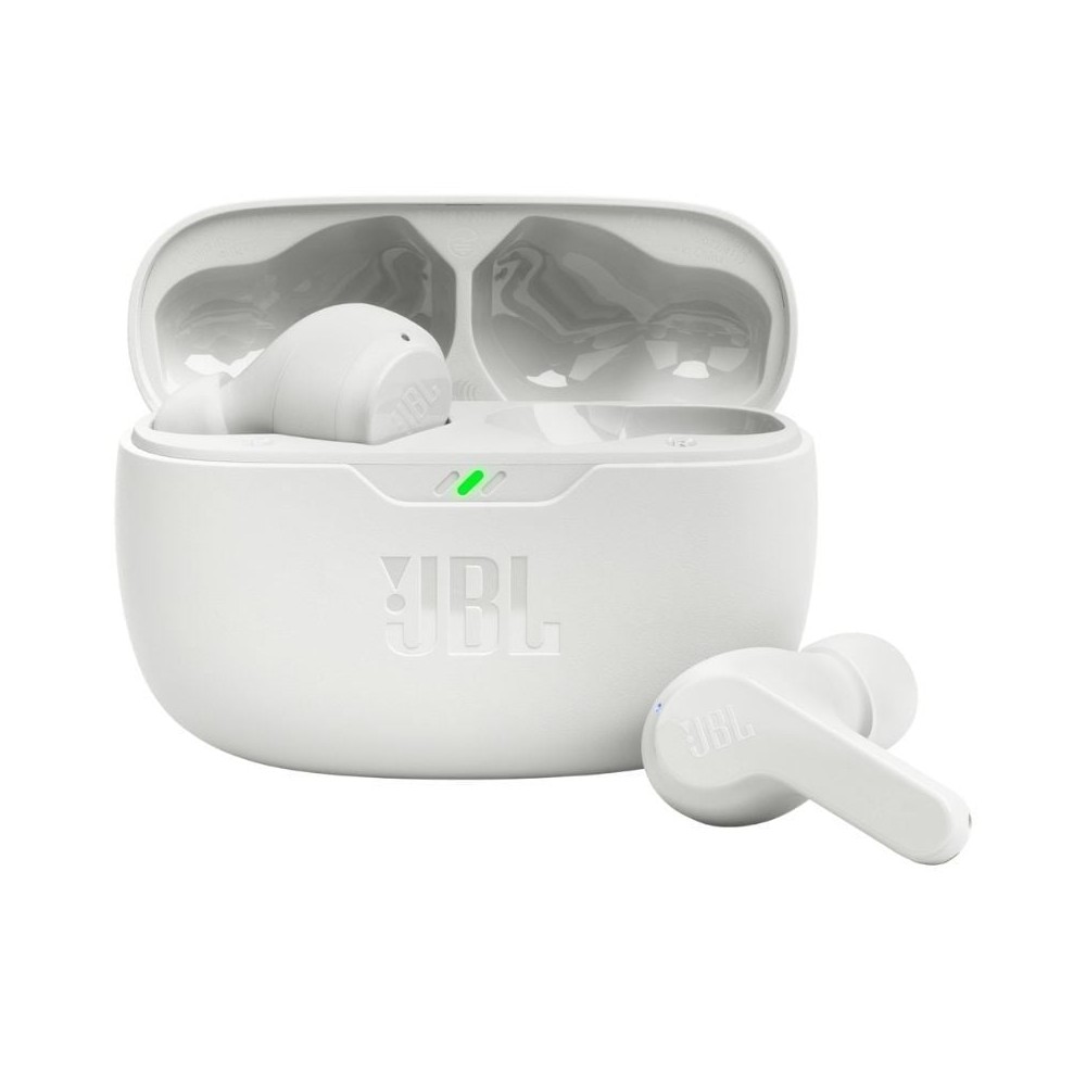 Auriculares Bluetooth JBL Wave Beam con estuche de carga/ Autonomía 8h/ Blanco