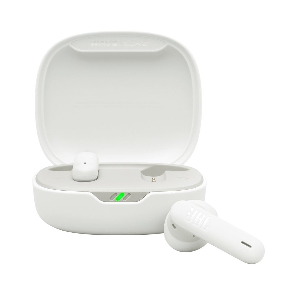 Auriculares Bluetooth JBL Wave Flex 2 con estuche de carga/ Autonomía 10h/ Blancos