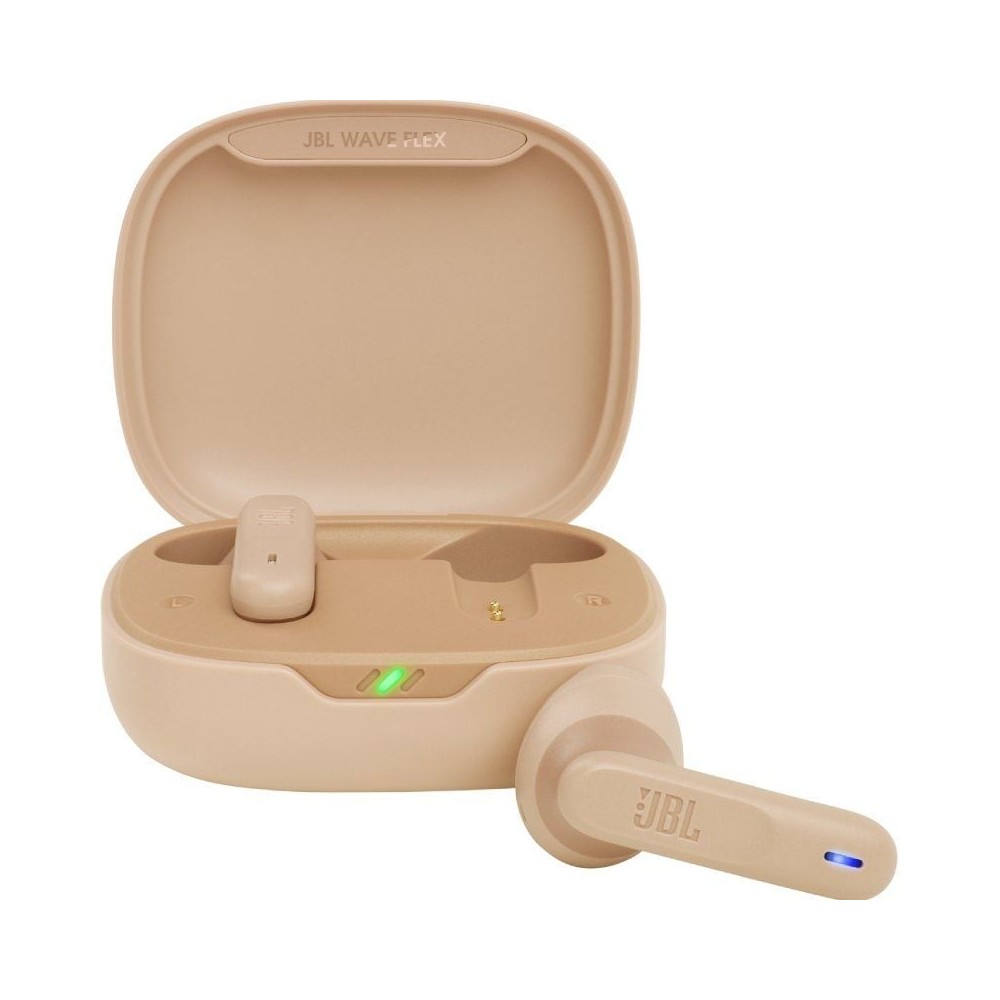 Auriculares Bluetooth JBL Wave Flex con estuche de carga/ Autonomía 8h/ Beige