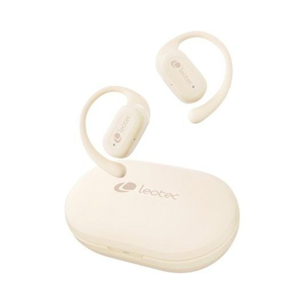 Auriculares Deportivos Bluetooth Leotec Open Air Zenith Sport con estuche de carga/ Autonomía 6.5h/ Beige