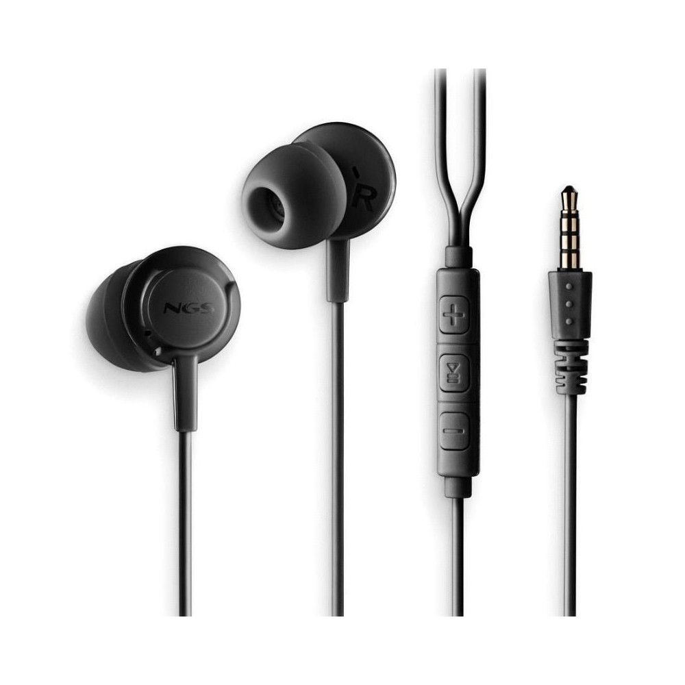 Auriculares Intrauditivos NGS Cross Drift/ con Micrófono/ Jack 3.5/ Negros
