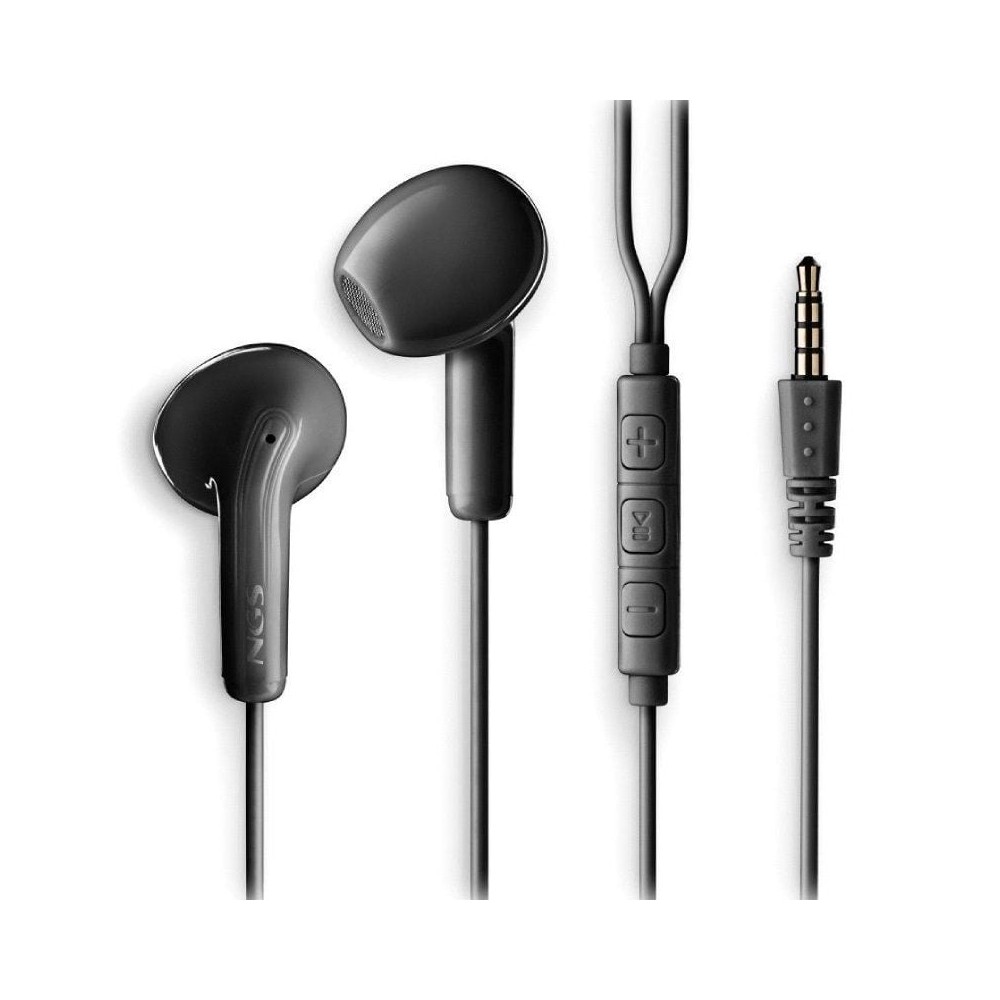 Auriculares Intrauditivos NGS Cross Flip/ con Micrófono/ Jack 3.5/ Negros