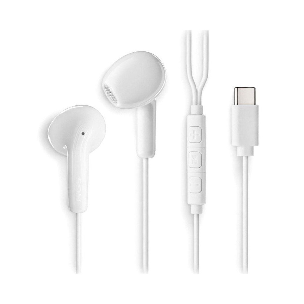 Auriculares Intrauditivos NGS Cross Glide/ con Micrófono/ USB Tipo-C/ Blancos