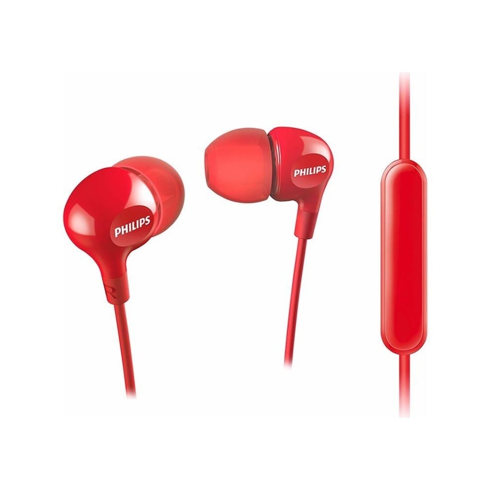 Auriculares Intrauditivos Philips SHE3555/ con Micrófono/ Jack 3.5/ Rojos