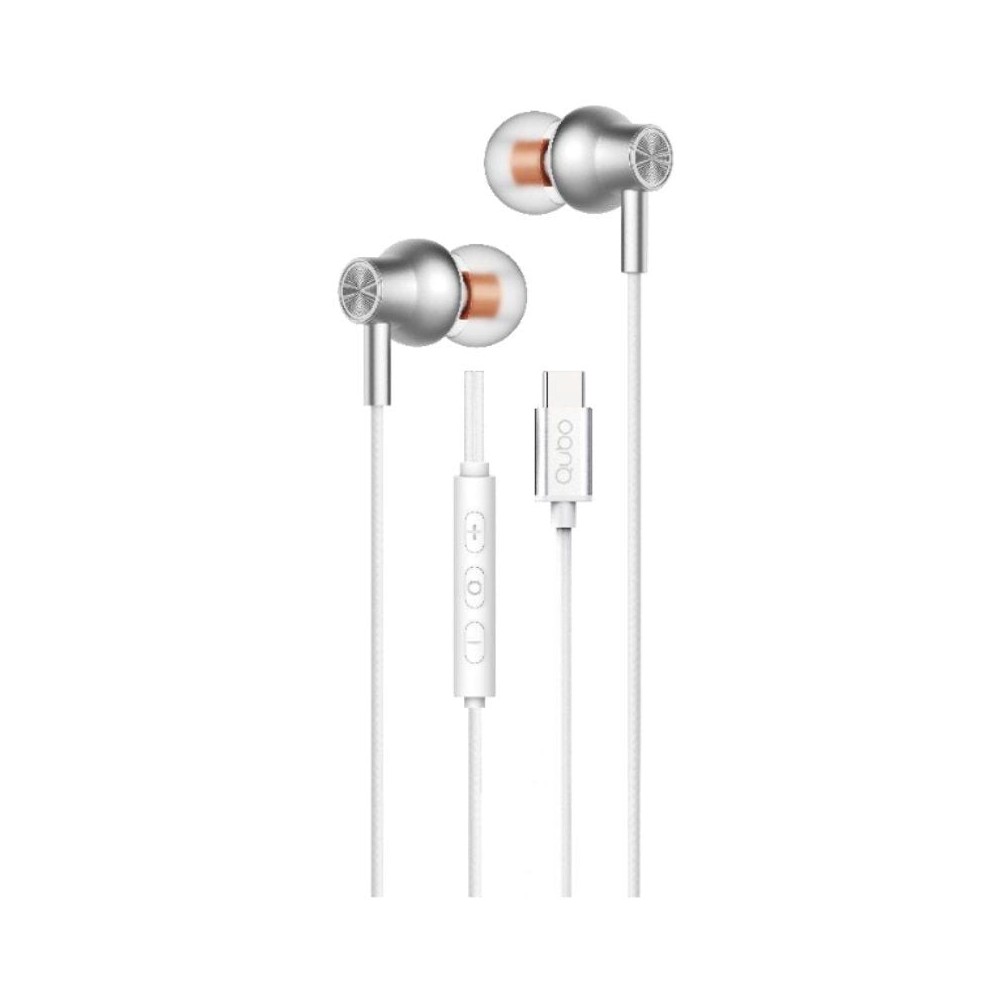 Auriculares Intrauditivos Qubo AU-300C/ con Micrófono/ USB Tipo-C/ Blancos