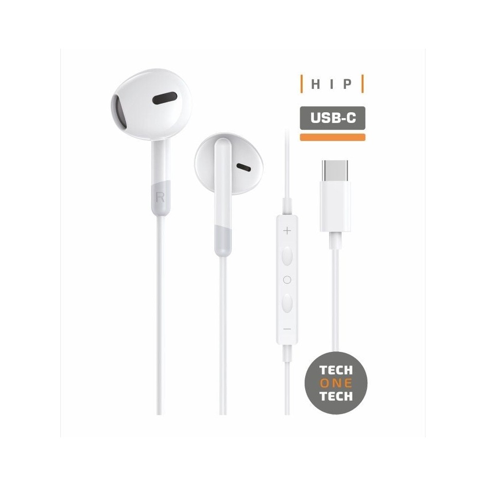 Auriculares Intrauditivos Tech One Tech earTECH TEC1301/ con Micrófono/ USB Tipo-C/ Blancos