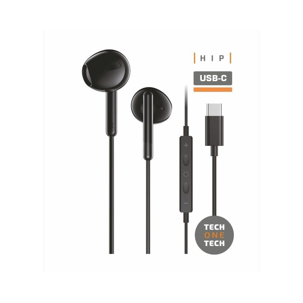 Auriculares Intrauditivos Tech One Tech earTECH TEC1302/ con Micrófono/ USB Tipo-C/ Negros