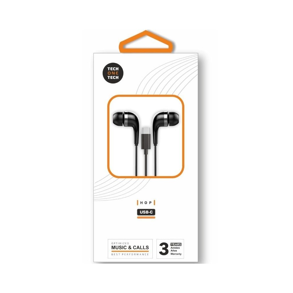 Auriculares Intrauditivos Tech One Tech earTECH TEC1305/ con Micrófono/ USB Tipo-C/ Negros