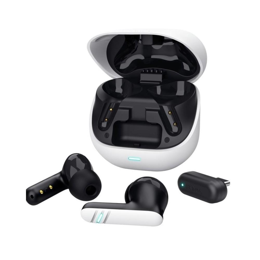 Auriculares Bluetooth Trust GXT 409 Oxxie 25478 con estuche de carga/ Autonomía 7h/ Blanco y Negro | TRUST GAMING