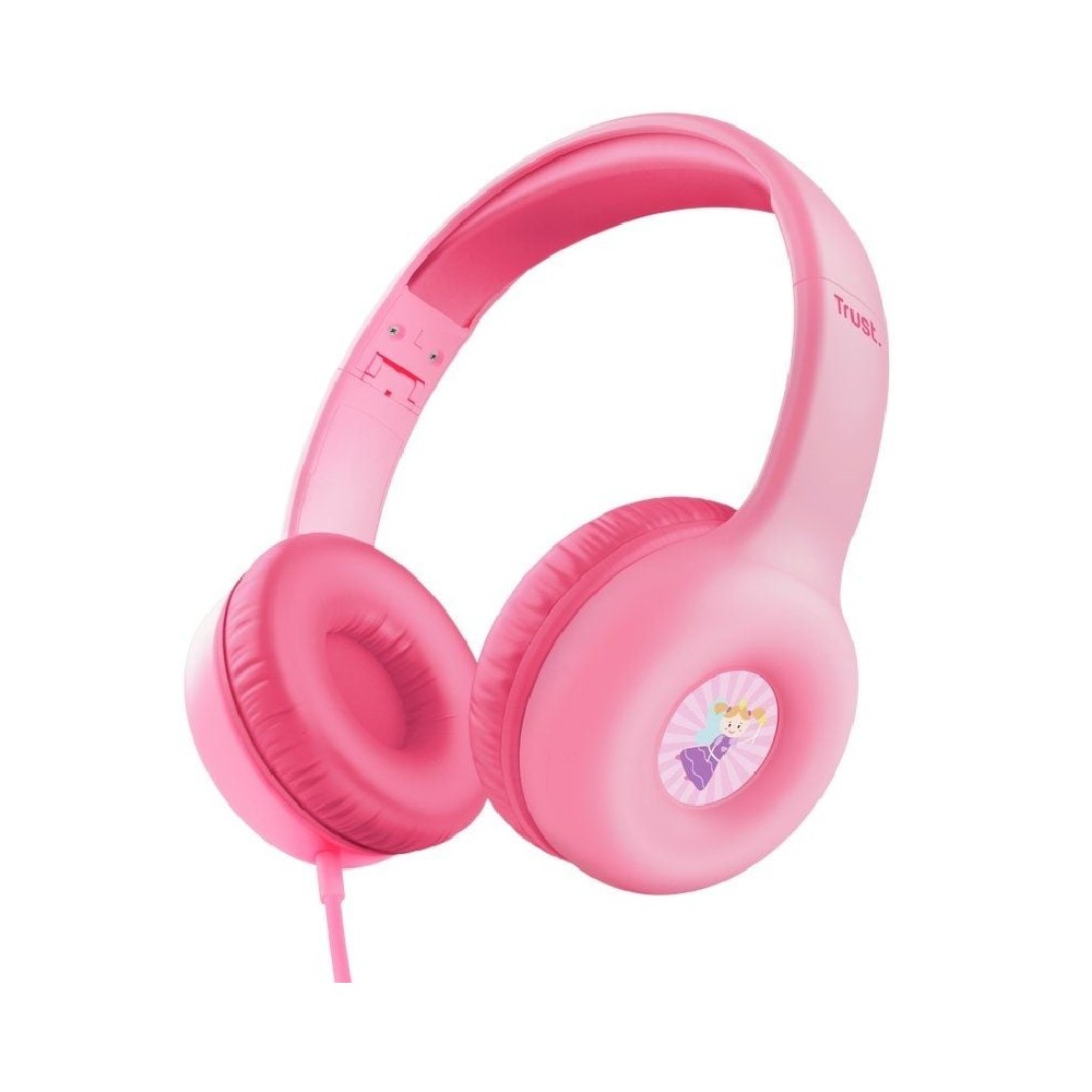 Auriculares Infantiles Trust Nouna Kids/ con Micrófono/ Rosas