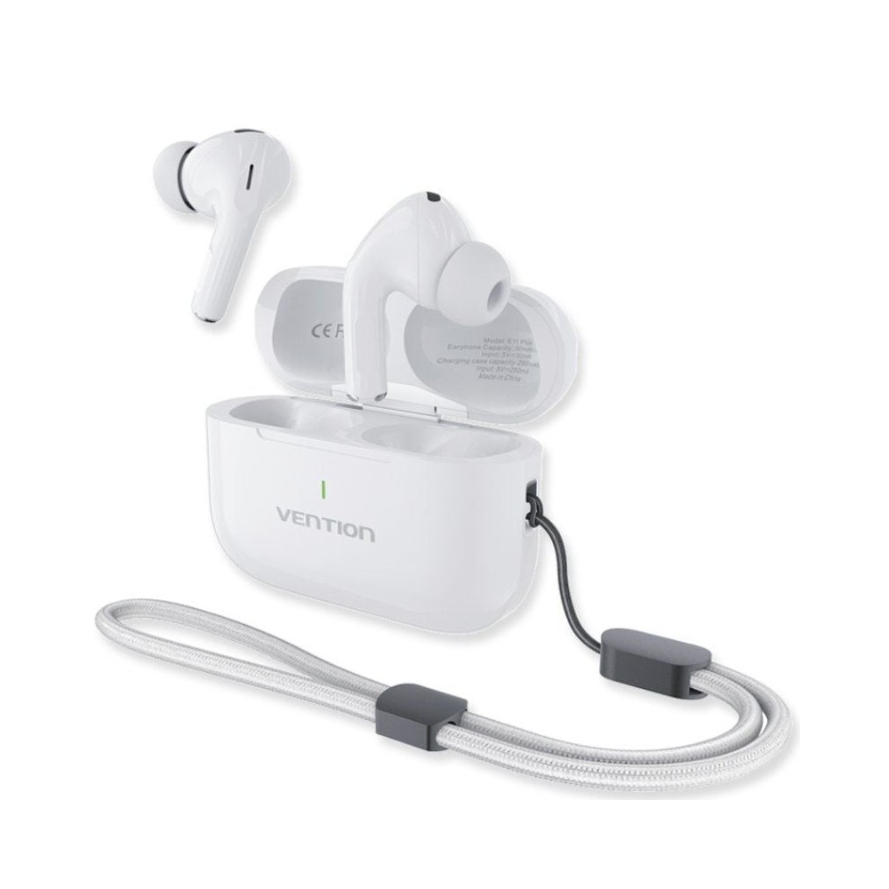 Auriculares Bluetooth Vention Echo Lite E11 Plus con estuche de carga/ Autonomía 6h/ Blancos