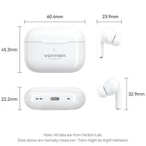 Auriculares Bluetooth Vention Echo Lite E11 con estuche de carga/ Autonomía 6h/ Blancos