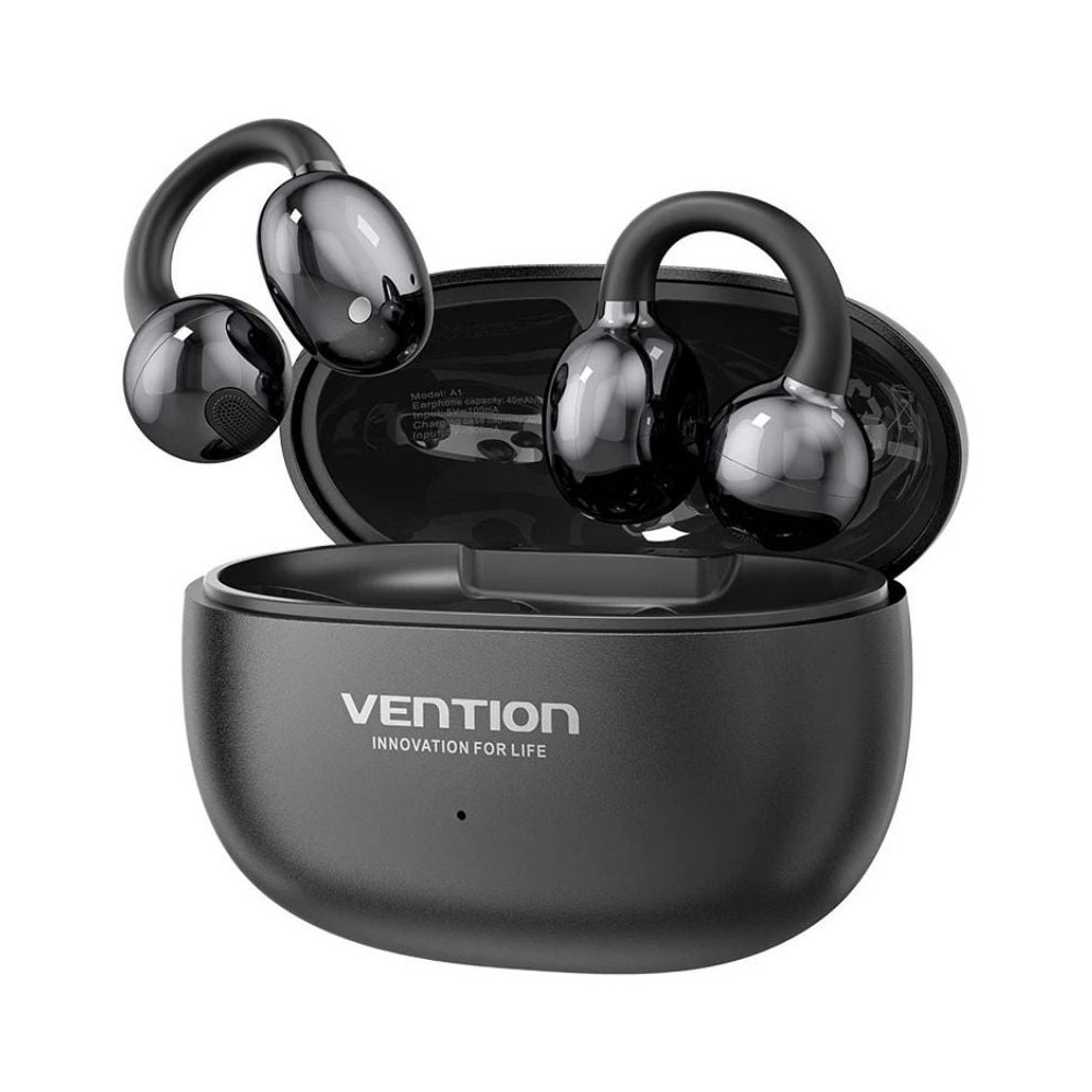 Auriculares Bluetooth Vention Echo Clip A11 Pro con estuche de carga/ Autonomía 6h/ Negro