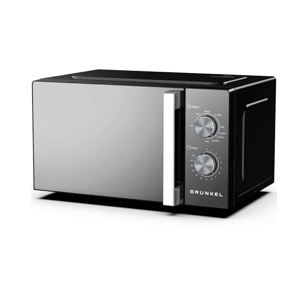Microondas Grunkel MWG-20ESPEJO/ 800W/ Capacidad 20L/ Función Grill/ Negro