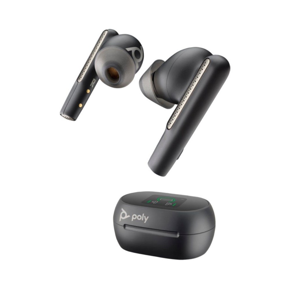 Auriculares Bluetooth Poly Voyager Free 60+ UC M con estuche de carga + Adaptador BT700/ Autonomía 10h/ Negros