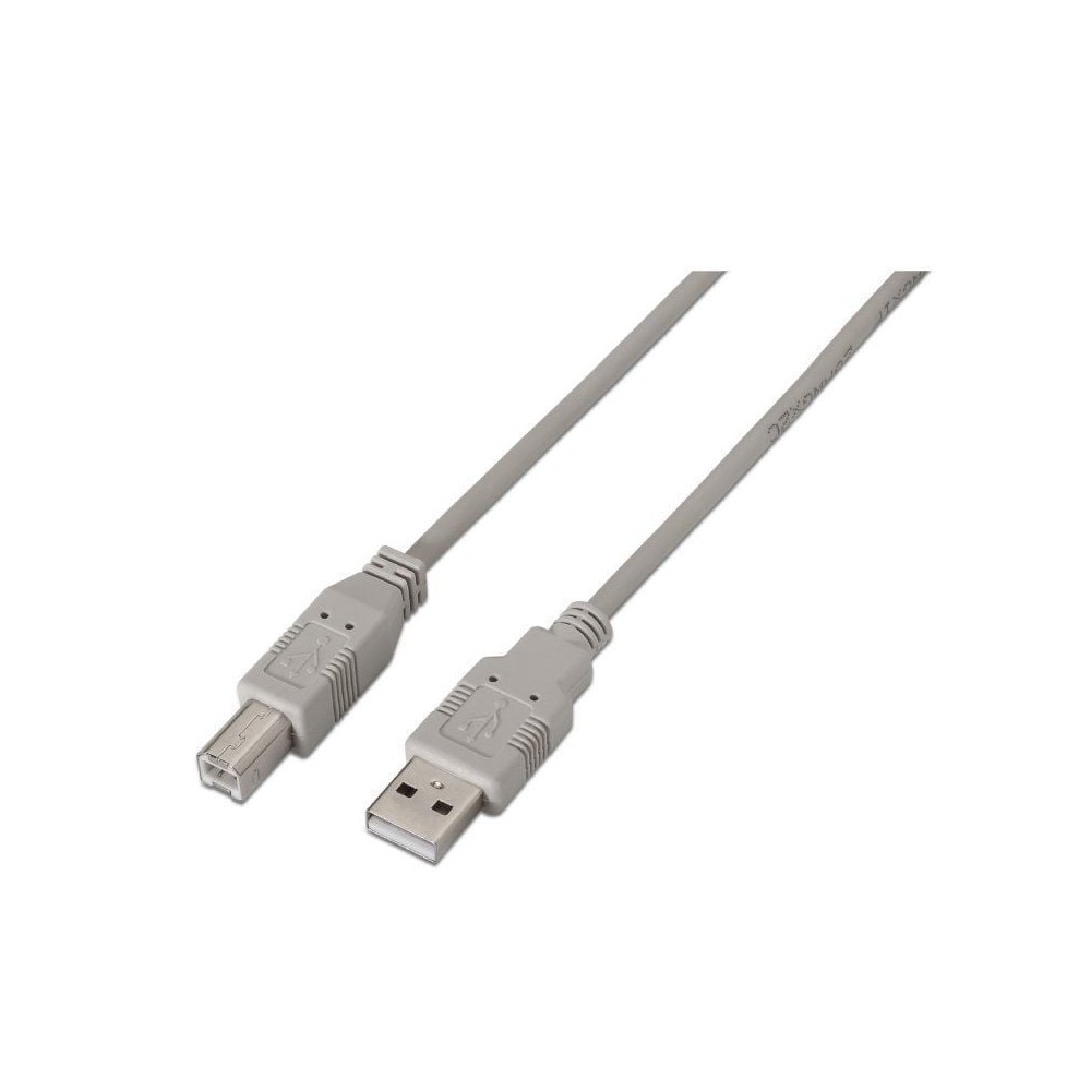 Cable USB 2.0 Impresora Aisens A101-0003/ USB Tipo-B Macho - USB Macho/ 3m/ Beige