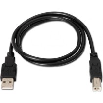 Cable USB 2.0 Impresora Aisens A101-0005/ USB Tipo-B Macho - USB Macho/ 1m/ Negro