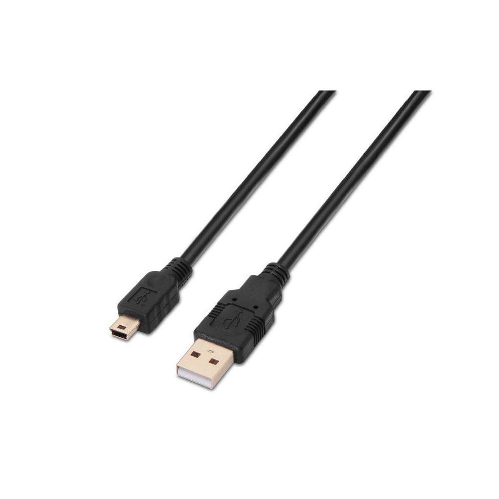 Cable USB 2.0 Aisens A101-0023/ USB Macho - USB Mini Macho/ 50cm/ Negro