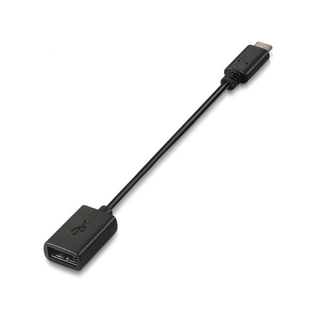 Cable USB 2.0 Aisens A107-0059/ USB Tipo-C Macho - USB Hembra/ 480Mbps/ 15cm/ Negro