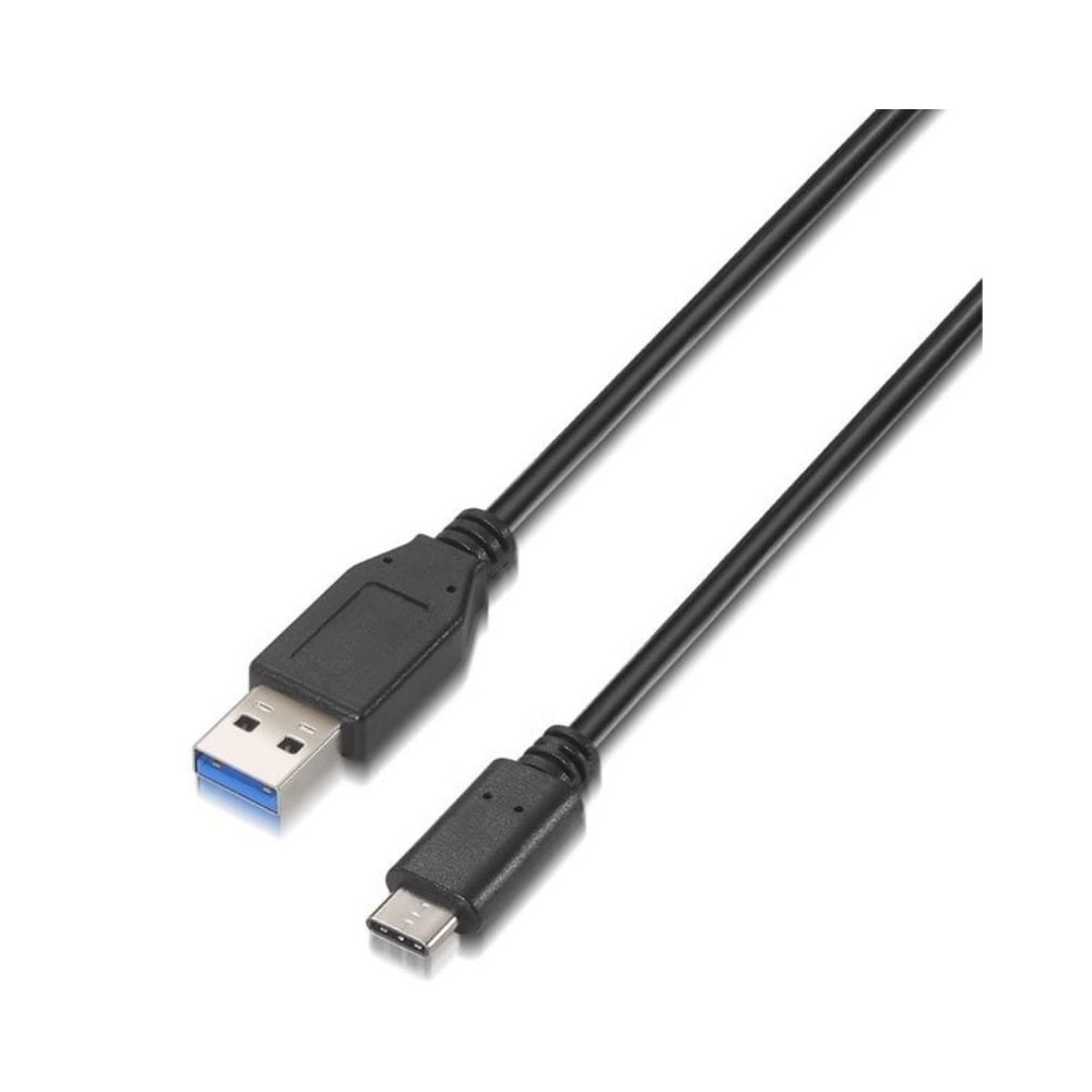 Cable USB 3.1 Tipo-C Aisens A107-0060/ USB Tipo-C Macho - USB Macho/ 10Gbps/ 1m/ Negro