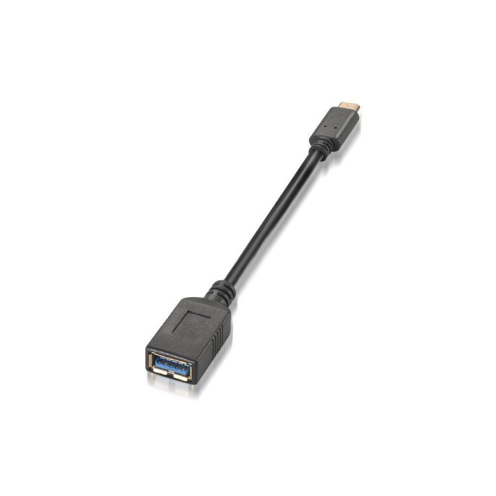 Cable USB 3.1 Tipo-C Aisens A107-0062/ USB Tipo-C Macho - USB Hembra/ 5Gbps/ 15cm/ Negro