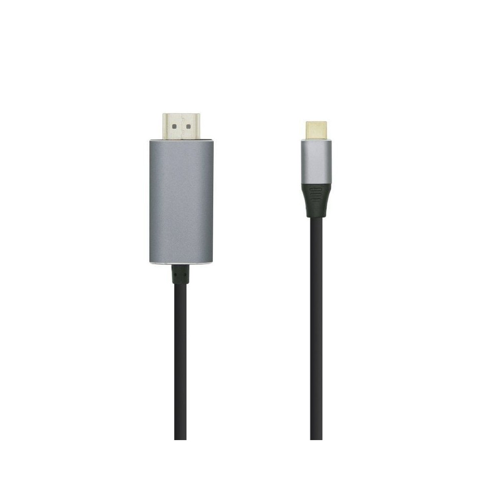 Cable Conversor Aisens A109-0392/ USB Tipo-C Macho - HDMI Macho/ Hasta 27W/ 1250Mbps/ 80cm/ Negro