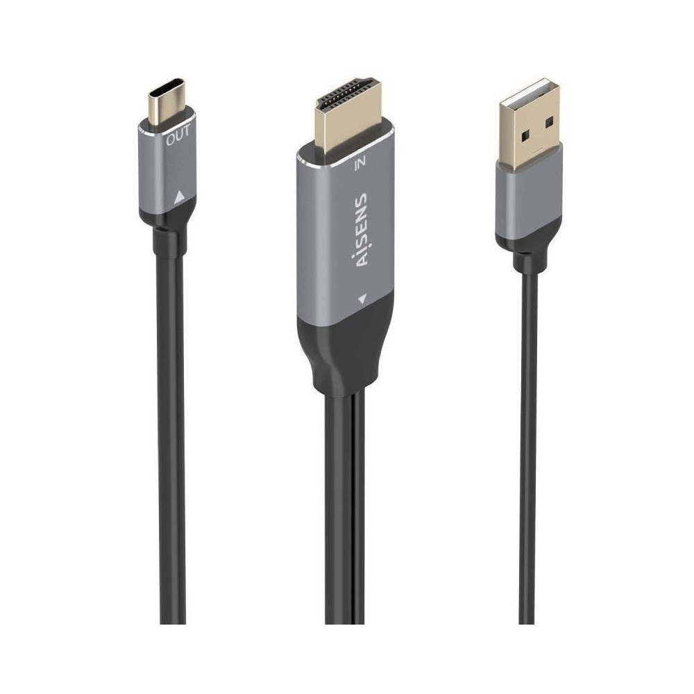 Cable Conversor Aisens A109-0871/ HDMI Macho/ USB Macho - USB Tipo-C Macho/ 1.8m/ Negro