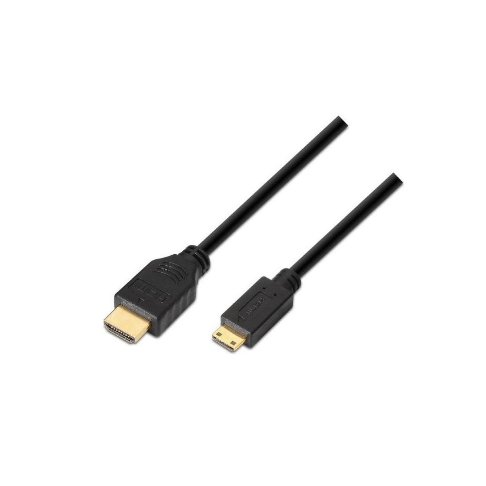 Cable HDMI Aisens A119-0115/ HDMI Macho - Mini HDMI Macho/ Hasta 10W/ 720Mbps/ 3m/ Negro