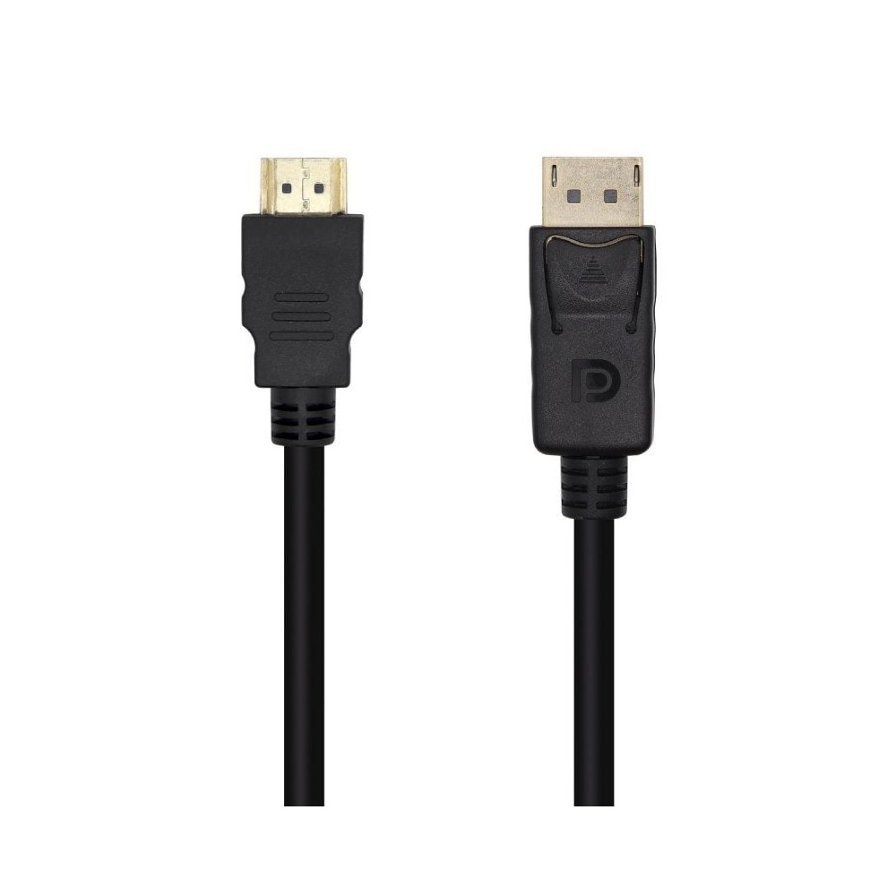 Cable Conversor Aisens A125-0459/ DisplayPort Macho - HDMI Macho/ Hasta 5W/ 2300Mbps /1m/ Negro