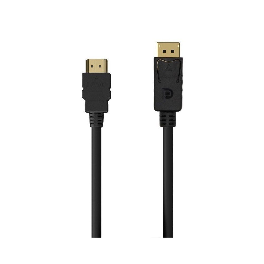 Cable Conversor Aisens A125-0550/ Displayport Macho - HDMI Macho/ Hasta 5W/ 2300Mbps/ 50cm/ Negro