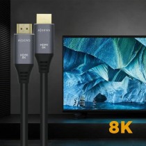 Cable HDMI 2.1 8K Aisens A150-0428/ HDMI Macho - HDMI Macho/ 2m/ Gris Negro