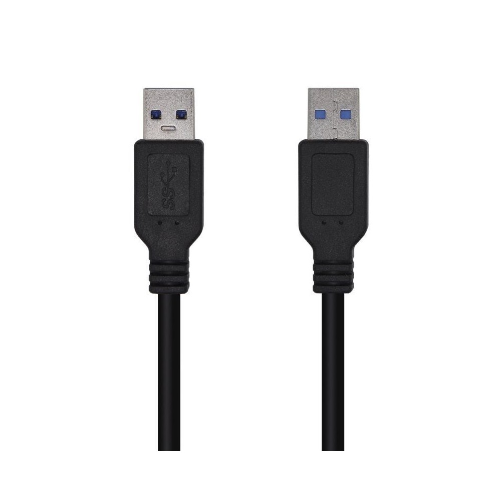 Cable USB 3.0 Aisens A105-0446/ USB Macho - USB Macho/ 1m/ Negro