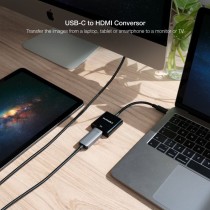 Conversor Nanocable 10.16.4102-BK/ USB Tipo-C Macho - HDMI Hembra/ 15cm/ Negro | NANO CABLE