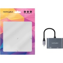 Conversor Nanocable 10.16.4303/ USB Tipo-C Macho/ HDMI Hembra - VGA Hembra/ 15cm/ Gris | NANO CABLE