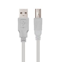 Cable USB 2.0 Impresora Nanocable 10.01.0102/ USB Tipo-B Macho - USB Macho / 480Mbps/ 1m/ Beige | NANO CABLE