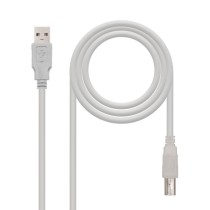 Cable USB 2.0 Impresora Nanocable 10.01.0102/ USB Tipo-B Macho - USB Macho / 480Mbps/ 1m/ Beige | NANO CABLE