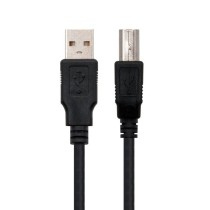 Cable USB 2.0 Impresora Nanocable 10.01.0102/ USB Tipo-B Macho - USB Macho/ 1m/ Negro | NANO CABLE