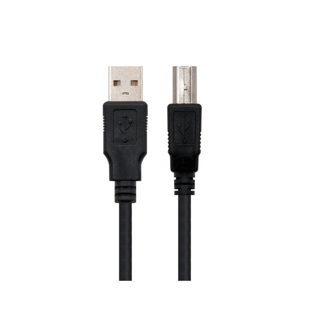 Cable USB 2.0 Impresora Nanocable 10.01.0102/ USB Tipo-B Macho - USB Macho/ 1m/ Negro | NANO CABLE