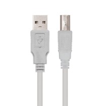 Cable USB 2.0 Impresora Nanocable 10.01.0104/ USB Tipo-B Macho - USB Macho/ 3m/ Beige | NANO CABLE