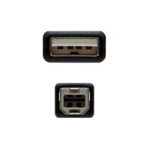 Cable USB 2.0 Impresora Nanocable 10.01.0105-BK/ USB Tipo-B Macho - USB Macho/ 4.5m/ Negro | NANO CABLE