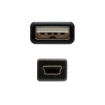 Cable USB 2.0 Nanocable 10.01.0400/ USB Macho - MiniUSB Macho/ 50cm/ Negro | NANO CABLE