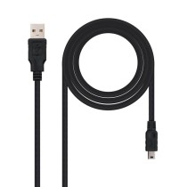 Cable USB 2.0 Nanocable 10.01.0401/ USB Macho - MiniUSB Macho/ 1m/ Negro | NANO CABLE