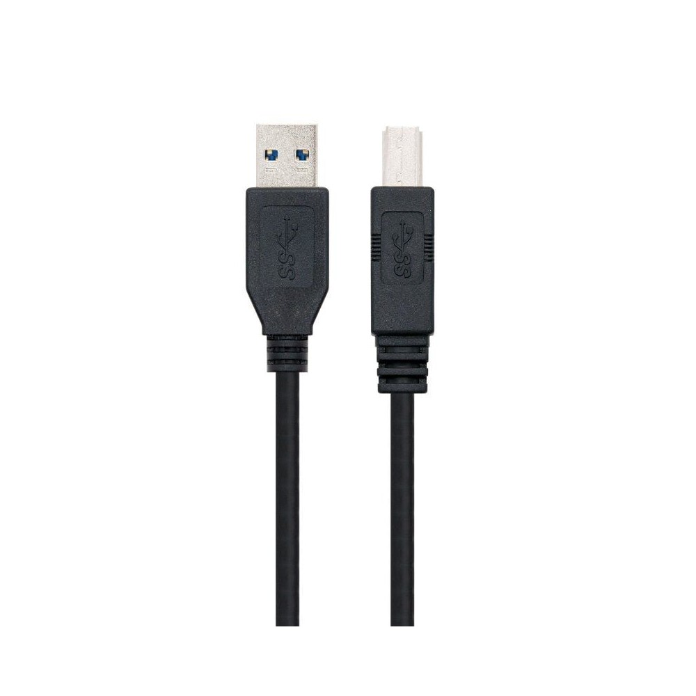 Cable USB 3.0 Impresora Nanocable 10.01.0802-BK/ USB Tipo-B Macho - USB Macho/ 2m/ Negro | NANO CABLE