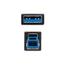 Cable USB 3.0 Impresora Nanocable 10.01.0802-BK/ USB Tipo-B Macho - USB Macho/ 2m/ Negro | NANO CABLE
