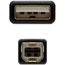 Cable USB 2.0 Impresora Nanocable 10.01.1203/ USB Tipo-B Macho - USB Macho/ 3m/ Negro | NANO CABLE