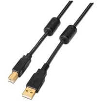 Cable USB 2.0 Impresora Nanocable 10.01.1203/ USB Tipo-B Macho - USB Macho/ 3m/ Negro | NANO CABLE