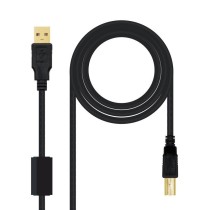 Cable USB 2.0 Impresora Nanocable 10.01.1205/ USB Tipo-B Macho - USB Macho/ 5m/ Negro | NANO CABLE