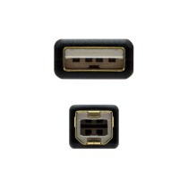 Cable USB 2.0 Impresora Nanocable 10.01.1205/ USB Tipo-B Macho - USB Macho/ 5m/ Negro | NANO CABLE
