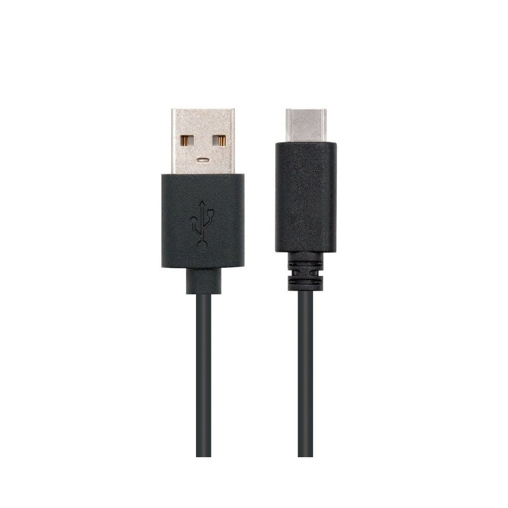 Cable USB 2.0 Tipo-C Nanocable 10.01.2100/ USB Tipo-C Macho - USB Macho/ 480Mbps/ 50cm/ Negro | NANO CABLE
