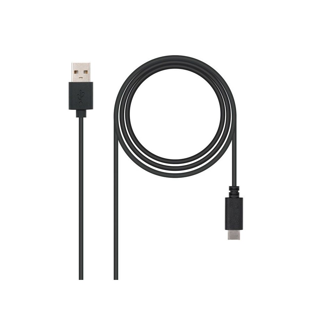 Cable USB 2.0 Nanocable 10.01.2101/ USB Tipo-C Macho - USB Macho/ 480Mbps/ 1m/ Negro | NANO CABLE